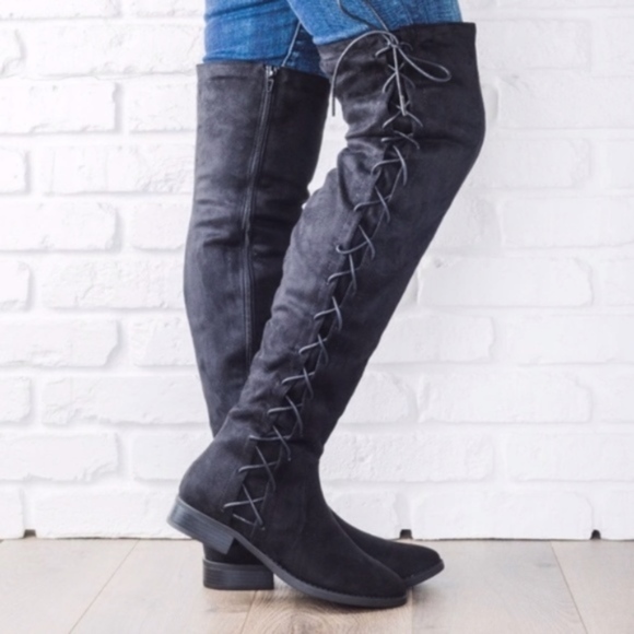 TRINIE Lace up Boots - BLACK - Picture 2 of 3
